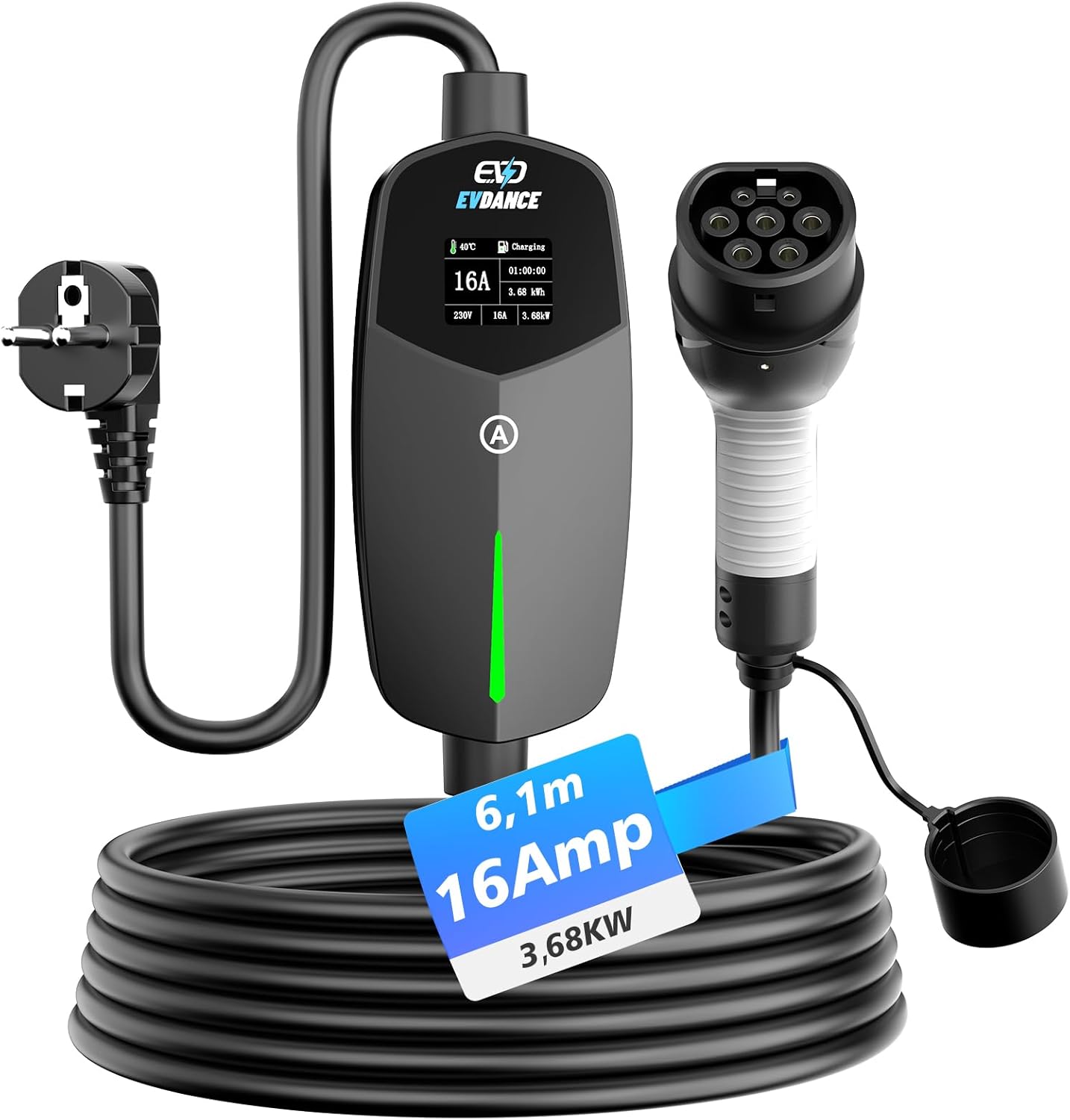 Chargeur portable Type 2 pour voiture électrique 16A 6m Neuf